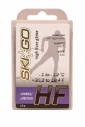 Парафин с высоким содержанием фтора SkiGo HF Violet -1°…-12°C