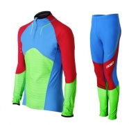 Комбинезон лыжный KV+ Premium suit, blue/red/green