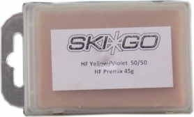Парафин с высоким содержанием фтора SkiGo WC Service HF Glider Violett/Yellow premix 50/50