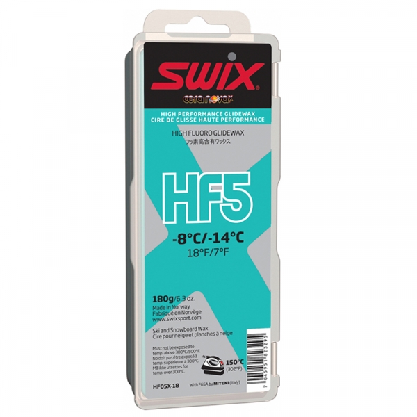 Парафин с высоким содержанием фтора SWIX HF5X Turquoise - 8...-14 °С