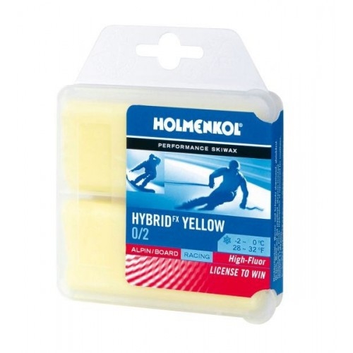 Парафин с высоким содержанием фтора Holmenkol HYBRID Yellow для горных лыж и сноубордов 0°…-2°C