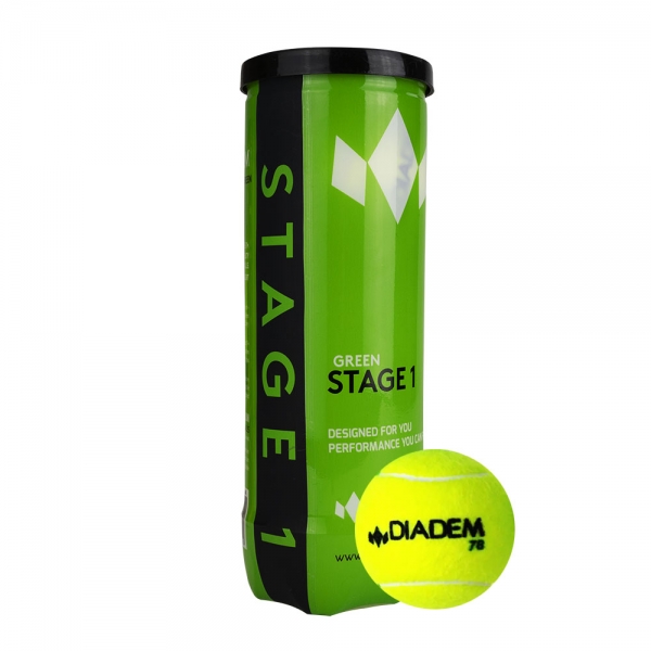 Мячи для большого тенниса DIADEM Stage 1 Green Ball, детские, от 11 лет, упаковка 3 мяча Мячи для большого тенниса DIADEM Stage 1 Green Ball, детские, от 11 лет, упаковка 3 мяча