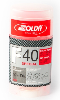 Парафин с высоким содержанием фтора Solda F40 Special красный воздух 0°…-13°C /снег -3...-10°C Парафин с высоким содержанием фтора Solda F40 Special красный воздух 0°…-13°C /снег -3...-10°C