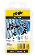 Парафин с высоким содержанием фтора TOKO High Performance Blue, синий воздух -9°…-30°C /снег -10...-30°C