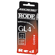 Парафин без содержания фтора RODE Glider GL4  Красный 0°C...-4°C